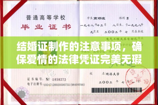 厦门结婚证制作的注意事项，确保爱情的法律凭证完美无瑕